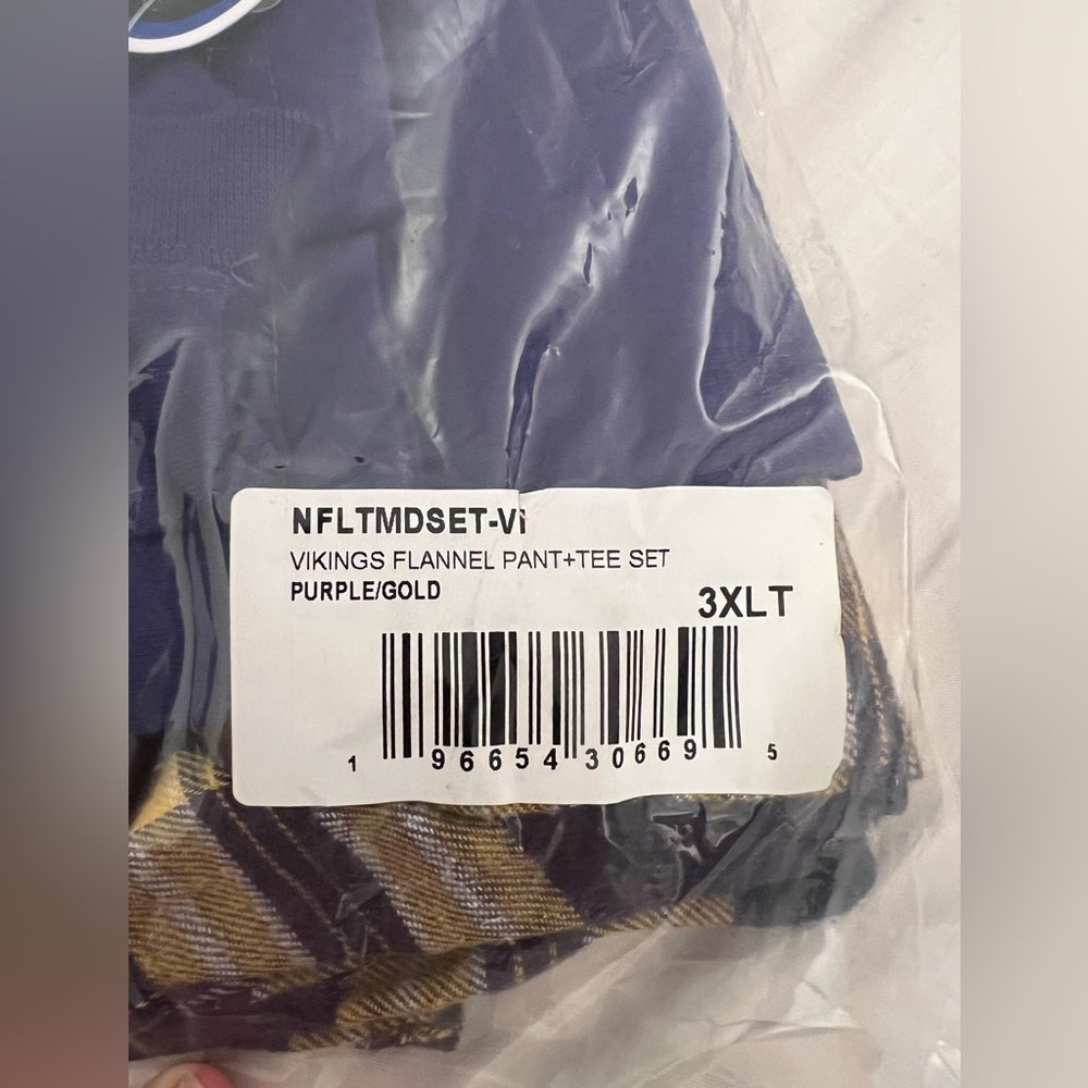 New Minnesota Vikings Tee and Flannel Pants Pjs 3XL